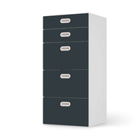 Möbel Klebefolie Blaugrau Dark - IKEA Stuva / Fritids Kommode - 5 Schubladen - weiss