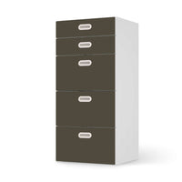 Möbel Klebefolie Braungrau Dark - IKEA Stuva / Fritids Kommode - 5 Schubladen - weiss