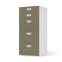 Möbel Klebefolie Braungrau Light - IKEA Stuva / Fritids Kommode - 5 Schubladen - weiss