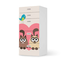 Möbel Klebefolie Cats Heart - IKEA Stuva / Fritids Kommode - 5 Schubladen - weiss