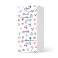 Möbel Klebefolie Eulenparty - IKEA Stuva / Fritids Kommode - 5 Schubladen - weiss
