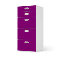 Möbel Klebefolie Flieder Dark - IKEA Stuva / Fritids Kommode - 5 Schubladen - weiss