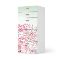 Möbel Klebefolie Floral Doodle - IKEA Stuva / Fritids Kommode - 5 Schubladen - weiss
