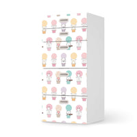 Möbel Klebefolie Flying Animals - IKEA Stuva / Fritids Kommode - 5 Schubladen - weiss