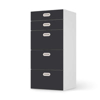 Möbel Klebefolie Grau Dark - IKEA Stuva / Fritids Kommode - 5 Schubladen - weiss