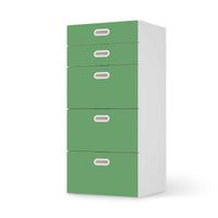 Möbel Klebefolie Grün Light - IKEA Stuva / Fritids Kommode - 5 Schubladen - weiss