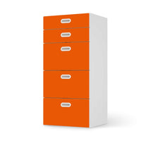 Möbel Klebefolie Orange Dark - IKEA Stuva / Fritids Kommode - 5 Schubladen - weiss