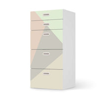 Möbel Klebefolie Pastell Geometrik - IKEA Stuva / Fritids Kommode - 5 Schubladen - weiss