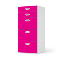Möbel Klebefolie Pink Dark - IKEA Stuva / Fritids Kommode - 5 Schubladen - weiss