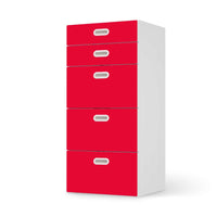 Möbel Klebefolie Rot Light - IKEA Stuva / Fritids Kommode - 5 Schubladen - weiss