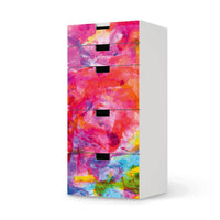 Möbel Klebefolie Abstract Watercolor - IKEA Stuva Kommode - 5 Schubladen - weiss