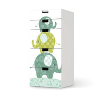 Möbel Klebefolie Elephants - IKEA Stuva Kommode - 5 Schubladen - weiss