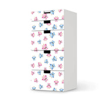 Möbel Klebefolie Eulenparty - IKEA Stuva Kommode - 5 Schubladen - weiss