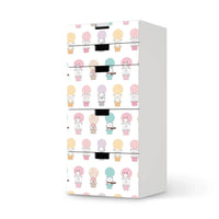 Möbel Klebefolie Flying Animals - IKEA Stuva Kommode - 5 Schubladen - weiss