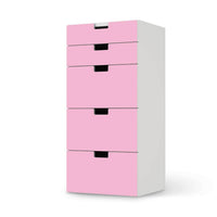 Möbel Klebefolie Pink Light - IKEA Stuva Kommode - 5 Schubladen - weiss