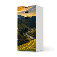 Möbel Klebefolie Reisterrassen - IKEA Stuva Kommode - 5 Schubladen - weiss