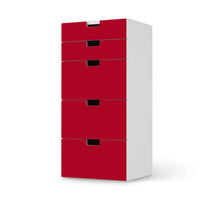 Möbel Klebefolie Rot Dark - IKEA Stuva Kommode - 5 Schubladen - weiss