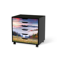 Möbelfolie Herbstwald - IKEA Alex Rollcontainer 6 Schubladen - schwarz