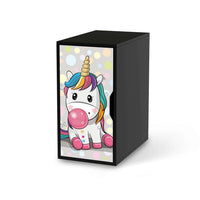 Möbelfolie Rainbow das Einhorn - IKEA Alex Schrank - schwarz