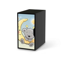 Möbelfolie Teddy und Mond - IKEA Alex Schrank - schwarz