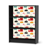 Möbelfolie Cars - IKEA Billy Regal 3 Fächer - schwarz