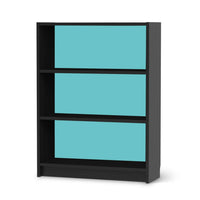 Möbelfolie Türkisgrün Light - IKEA Billy Regal 3 Fächer - schwarz