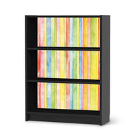 Möbelfolie Watercolor Stripes - IKEA Billy Regal 3 Fächer - schwarz