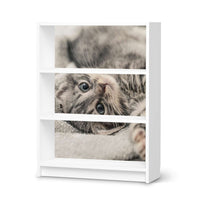 Möbelfolie Kitty the Cat - IKEA Billy Regal 3 Fächer - weiss