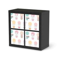 Möbelfolie Flying Animals - IKEA Expedit Regal 4 Türen - schwarz