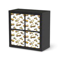 Möbelfolie Working Cars - IKEA Expedit Regal 4 Türen - schwarz