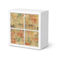 Möbelfolie 3D Retro - IKEA Expedit Regal 4 Türen - weiss