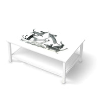 Möbelfolie Akrobaten Dackel - IKEA Hemnes Couchtisch 118x75 cm - weiss