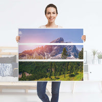 Möbelfolie Alpenblick - IKEA Hemnes Kommode 3 Schubladen - Folie