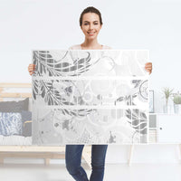 Möbelfolie Florals Plain 2 - IKEA Hemnes Kommode 3 Schubladen - Folie