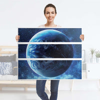 Möbelfolie Planet Blue - IKEA Hemnes Kommode 3 Schubladen - Folie