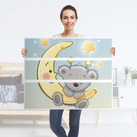 Möbelfolie Teddy und Mond - IKEA Hemnes Kommode 3 Schubladen - Folie