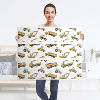 Möbelfolie Working Cars - IKEA Hemnes Kommode 3 Schubladen - Folie