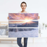 Möbelfolie Zauberhafte Winterlandschaft - IKEA Hemnes Kommode 3 Schubladen - Folie