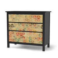 Möbelfolie 3D Retro - IKEA Hemnes Kommode 3 Schubladen - schwarz