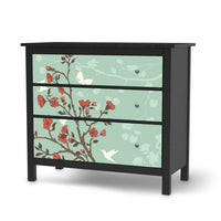 Möbelfolie Blütenzauber - IKEA Hemnes Kommode 3 Schubladen - schwarz