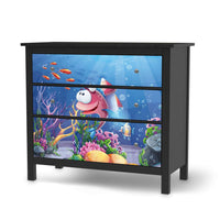 Möbelfolie Bubbles - IKEA Hemnes Kommode 3 Schubladen - schwarz
