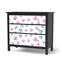 Möbelfolie Eulenparty - IKEA Hemnes Kommode 3 Schubladen - schwarz