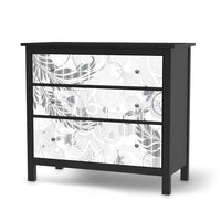 Möbelfolie Florals Plain 2 - IKEA Hemnes Kommode 3 Schubladen - schwarz