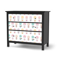 Möbelfolie Flying Animals - IKEA Hemnes Kommode 3 Schubladen - schwarz