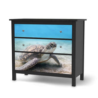Möbelfolie Green Sea Turtle - IKEA Hemnes Kommode 3 Schubladen - schwarz