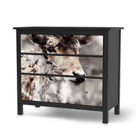 Möbelfolie Hirsch - IKEA Hemnes Kommode 3 Schubladen - schwarz