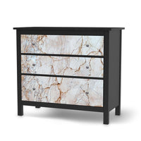 Möbelfolie Marmor rosa - IKEA Hemnes Kommode 3 Schubladen - schwarz