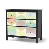 Möbelfolie Melitta Pastell Geometrie - IKEA Hemnes Kommode 3 Schubladen - schwarz
