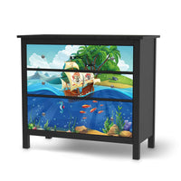 Möbelfolie Pirates - IKEA Hemnes Kommode 3 Schubladen - schwarz