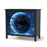 Möbelfolie Planet Blue - IKEA Hemnes Kommode 3 Schubladen - schwarz